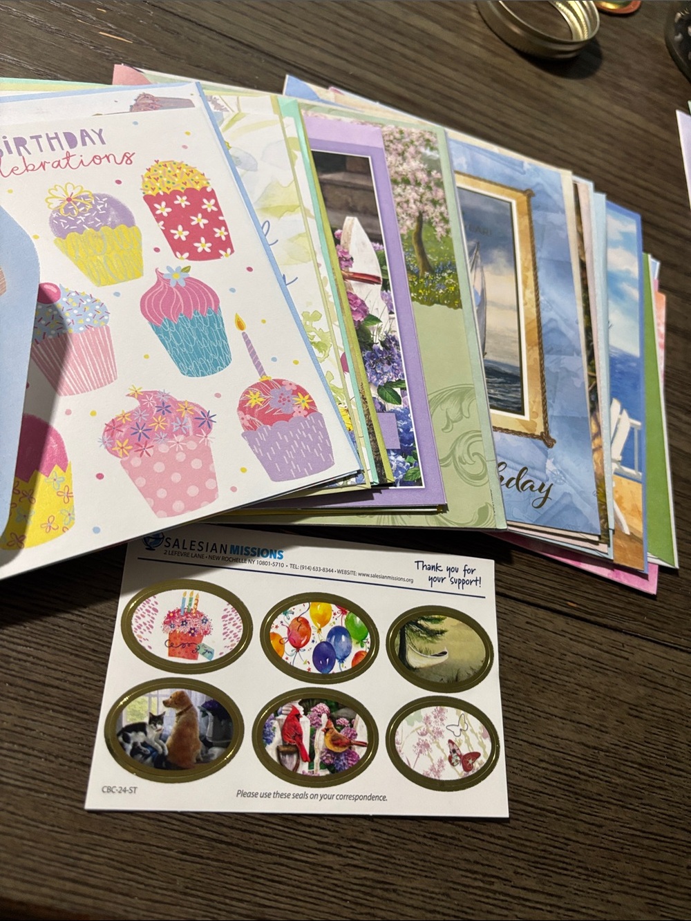 Birthday cards and envelopes